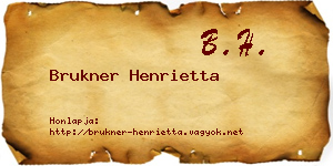 Brukner Henrietta névjegykártya